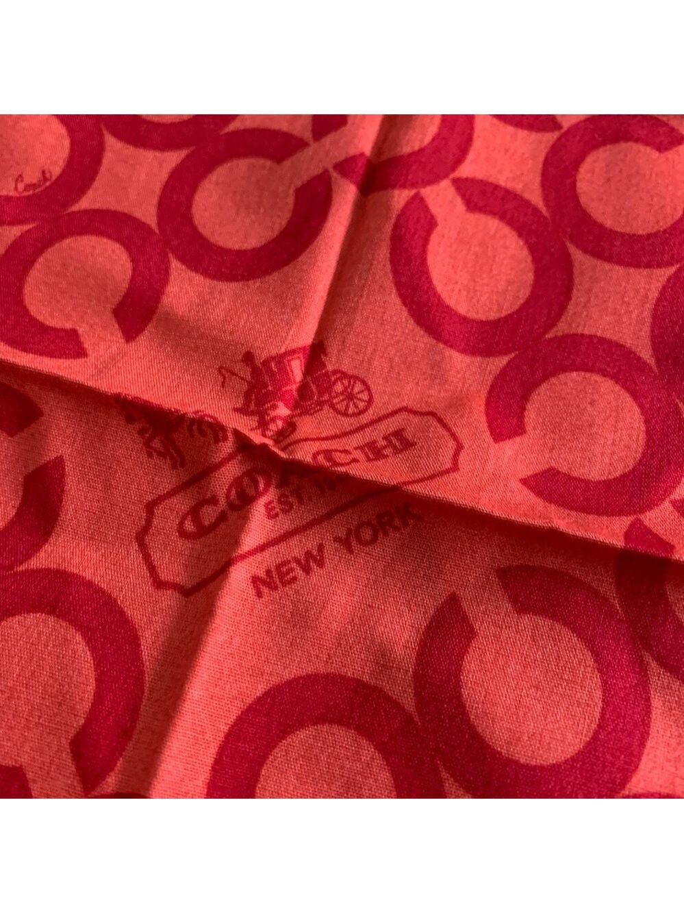 Coach Red Patterned Scarf/ handkerchief cotton